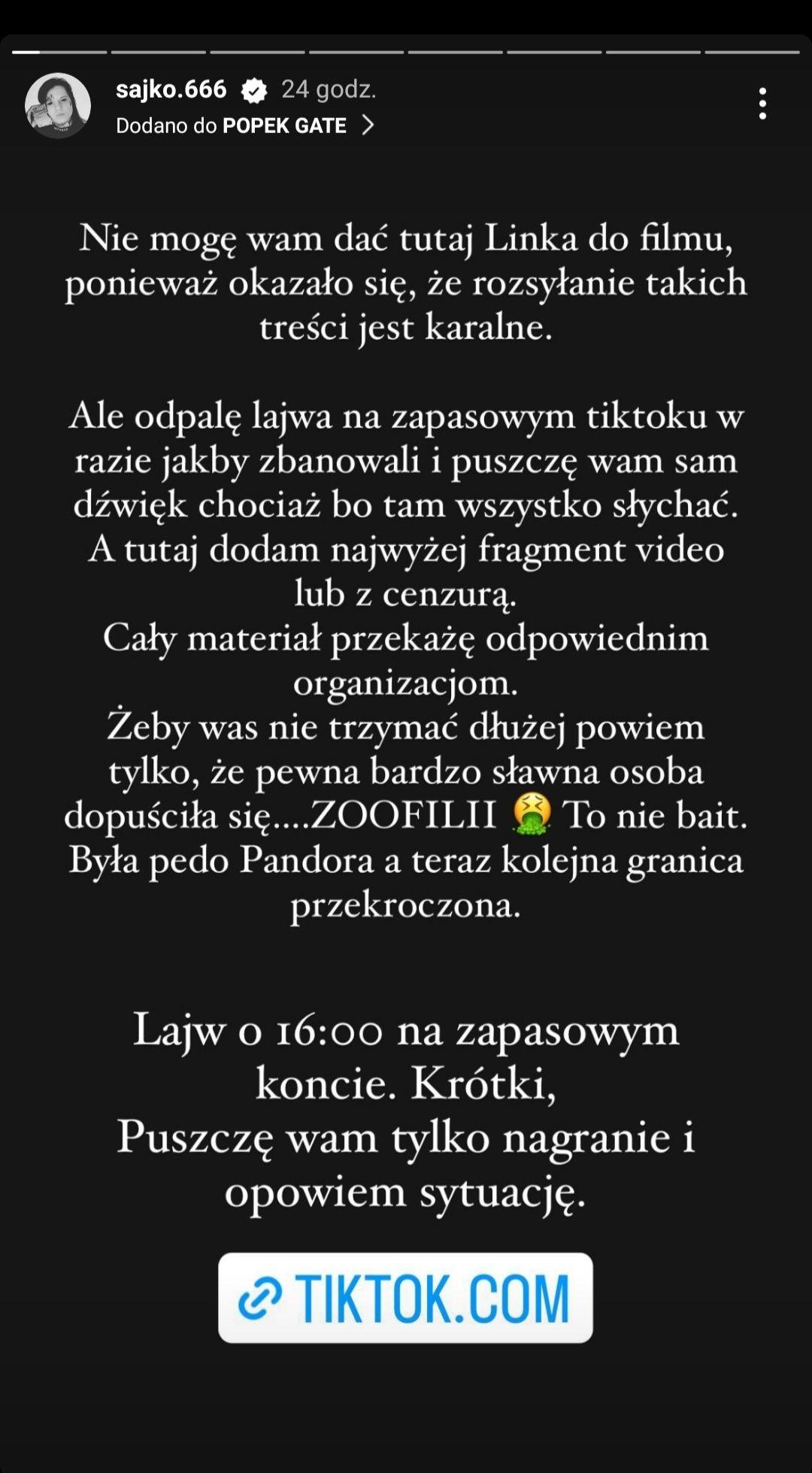 relacja na kanale sajko