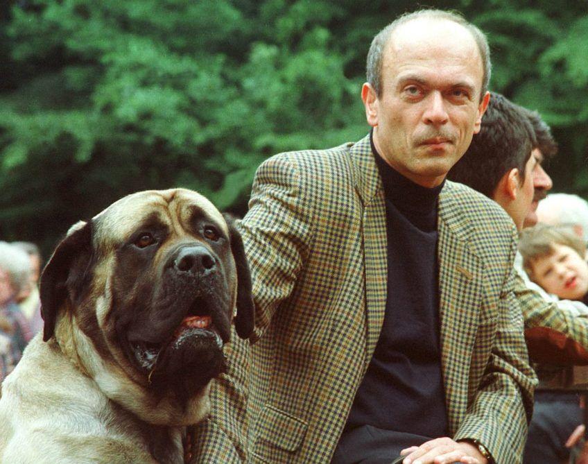 Janez Drnovšek z psem