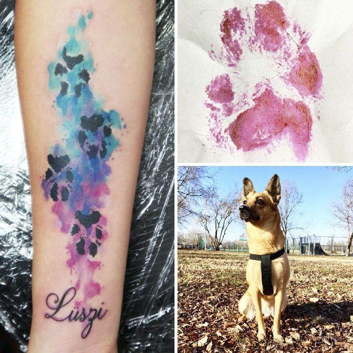Tatuaż łapki psa"