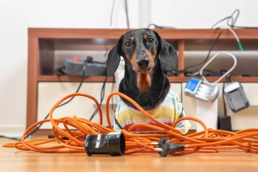 pies przegryzł kabel porażony prądem