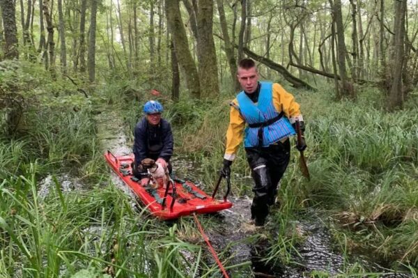 utknął w bagnie ratując psa