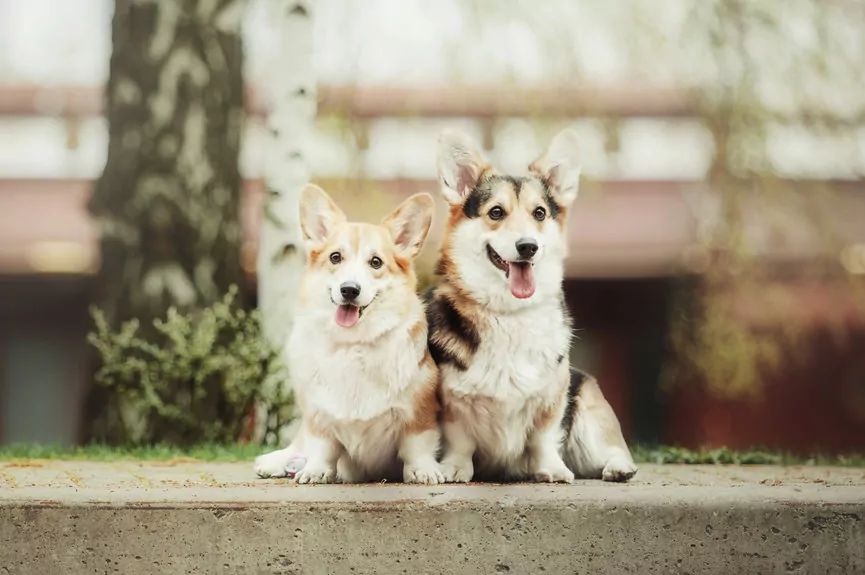 Irlandzkie znaczenia, dwa psy rasy welsh corgi pozują do zdjęcia