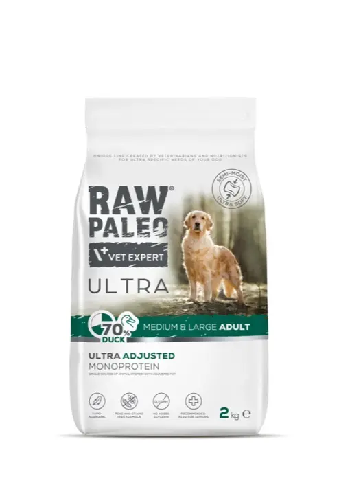 Raw Paleo Ultra Duck Medium&Large Adult 2 kg – półwilgotna karma z kaczką dla średnich i dużych psów