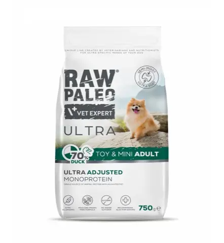 Raw Paleo Ultra Duck Toy&Mini Adult 750 g – półwilgotna karma z kaczką dla małych psów